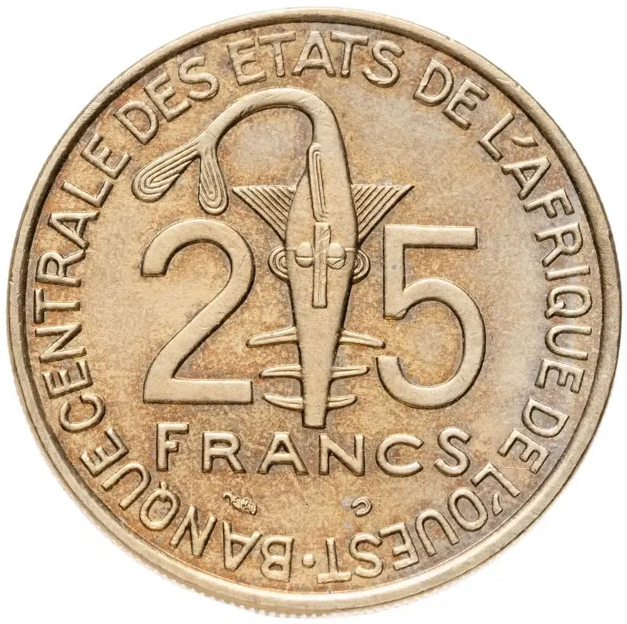 Западная Африка (BCEAO) 25 франков (francs) 2001, реверс