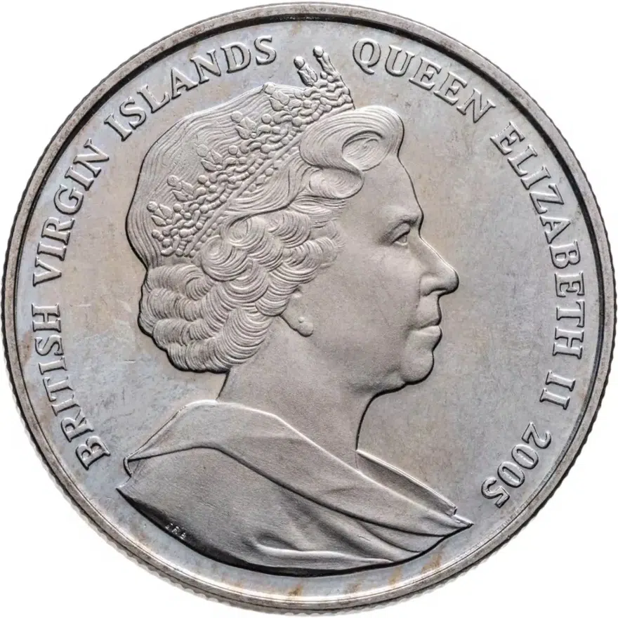 Британские Виргинские острова 1 доллар (dollar) 2005 Дельфины, реверс