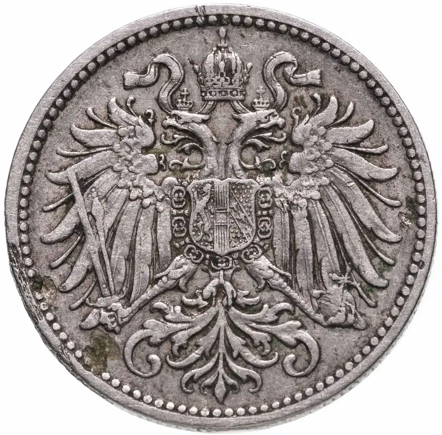 Австрия 10 геллеров (heller) 1895, реверс