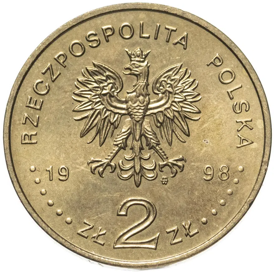 Польша 2 злотых (zlote) 1998  200 лет со дня рождения Адама Мицкевича, реверс