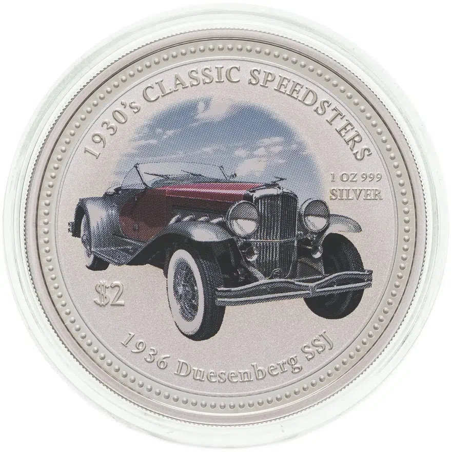 Острова Кука 2 доллара (dollars) 2006 "Классические спидстеры 1930-х годов - Duesenberg SSJ"