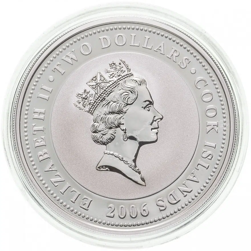 Острова Кука 2 доллара (dollars) 2006 "Классические спидстеры 1930-х годов - Duesenberg SSJ", реверс