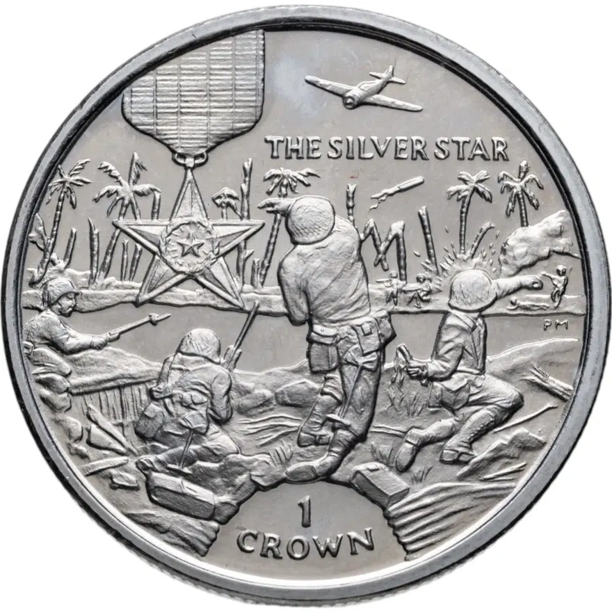 Остров Мэн 1 крона (crown) 2004  Награды - Серебряная звезда