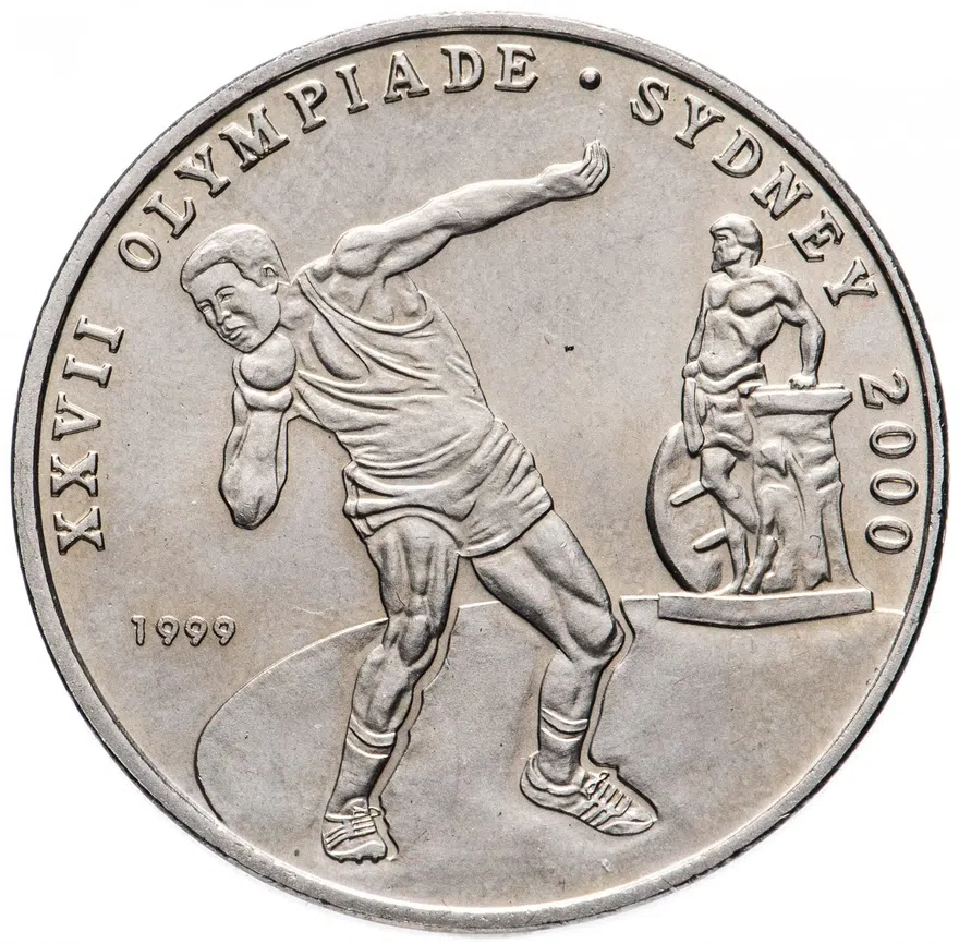 Республика Конго "100 франков (francs) 1999 XXVII Летние Олимпийские игры, Сидней 2000", реверс
