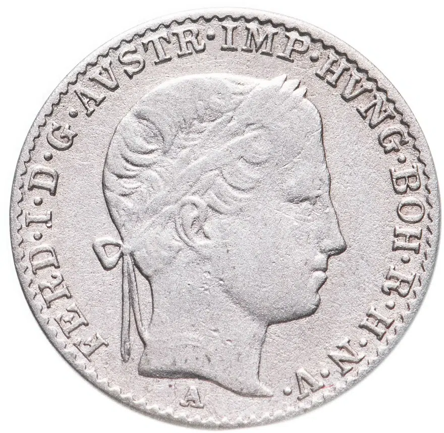 Австрия 3 крейцера (kreutzer) 1844 A  знак монетного двора "A" - Вена, реверс
