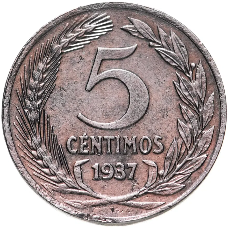 Испания 5 сентимо 1937, аверс
