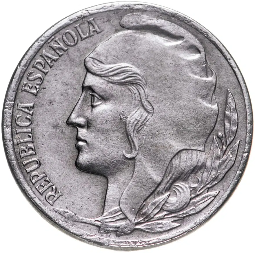 Испания 5 сентимо 1937, реверс