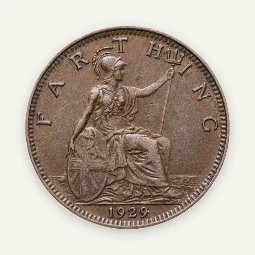 Великобритания 1 фартинг (farthing) 1929, аверс