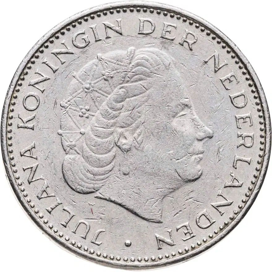 Нидерланды 2 1/2 гульдена (gulden) 1980, реверс