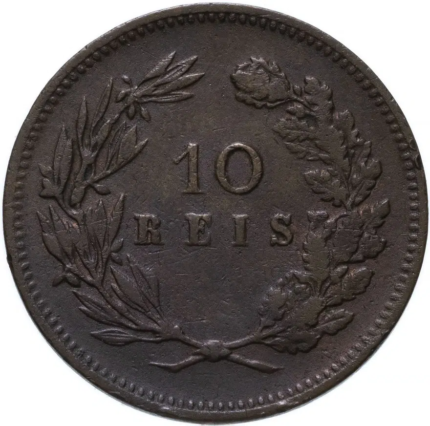 Португалия 10 реалов (reis) 1892 Без отметки монетного двора