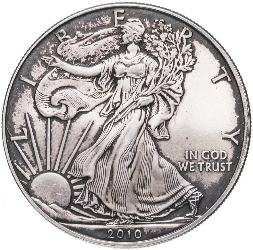 США 1 доллар (dollar) 2010  Американский серебряный орёл, аверс