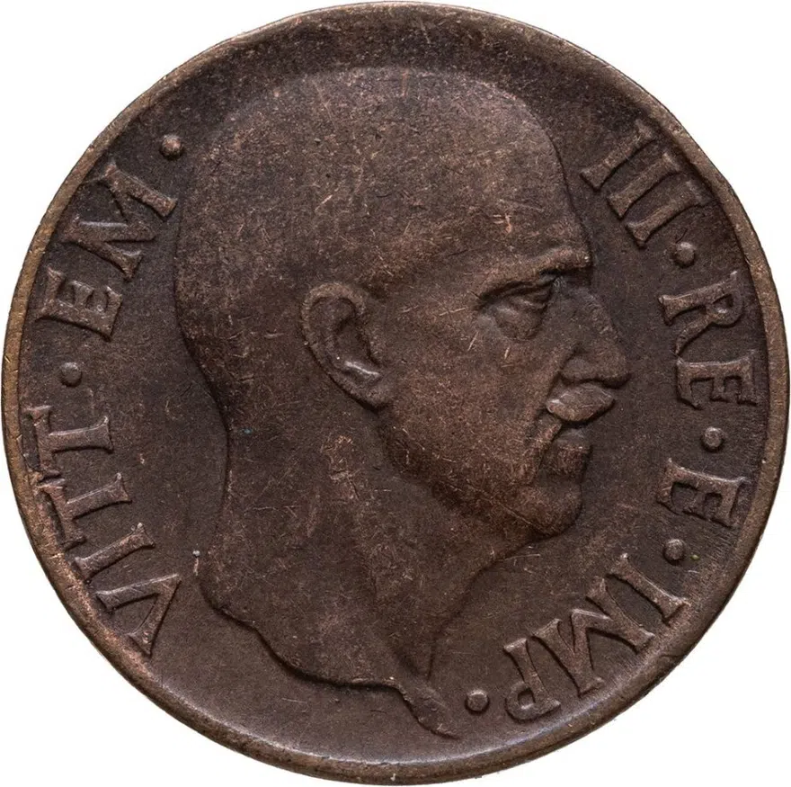 Италия 5 чентезимо (centesimi) 1936  Новый реверс: орел, аверс