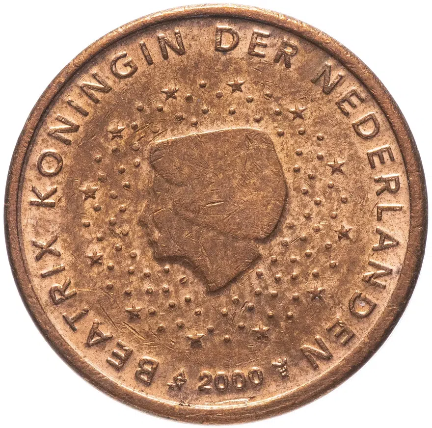 Нидерланды 2 цента (cents) 1999-2019, реверс