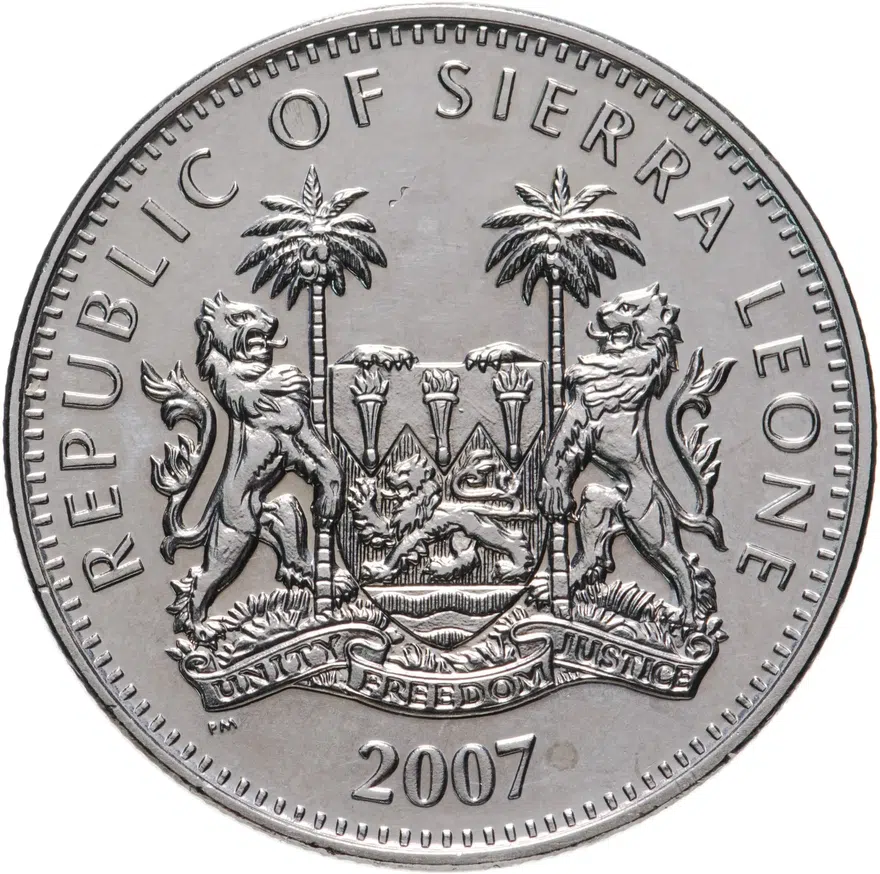 Сьерра-Леоне 1 доллар (dollar) 2007  Животные - Слон, реверс