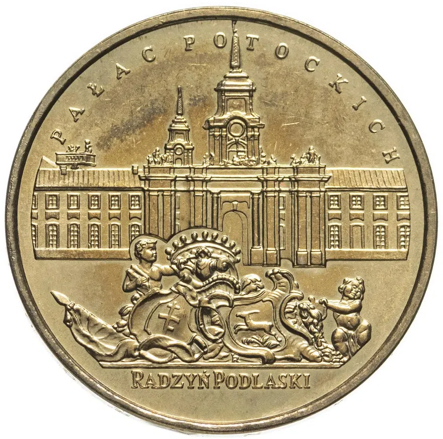 Польша 2 злотых (zlote) 1999  Замки и дворцы Польши - Радзынь-Подляский дворец, аверс