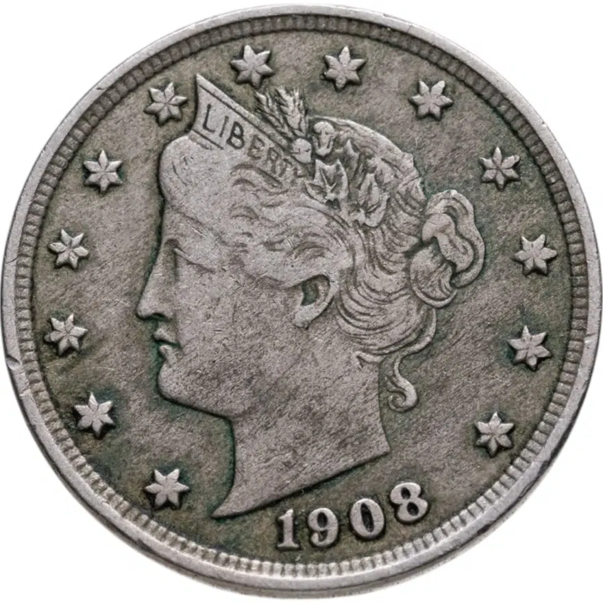 США 5 центов (cents) 1908 Liberty Nickel