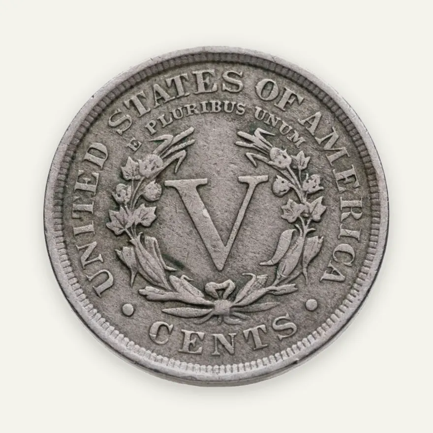 США 5 центов (cents) 1908 Liberty Nickel, реверс