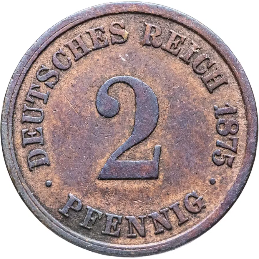 Германия (Германская империя) 2 пфеннига (pfennig) 1874-1915, аверс