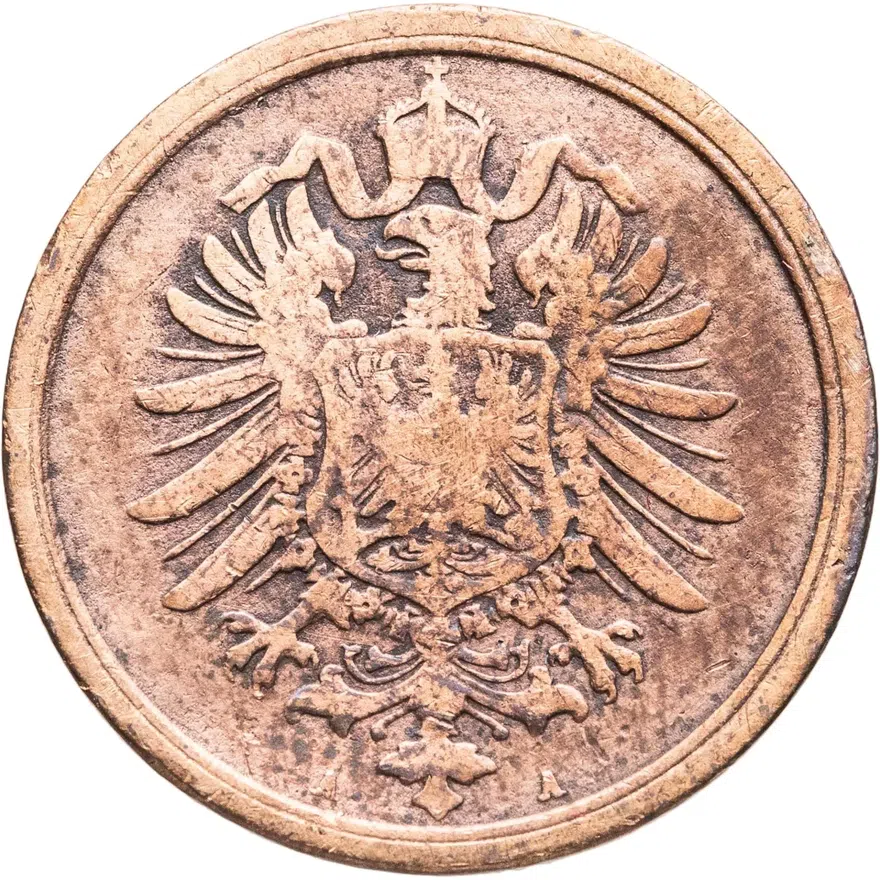 Германия (Германская империя) 2 пфеннига (pfennig) 1874-1915, реверс