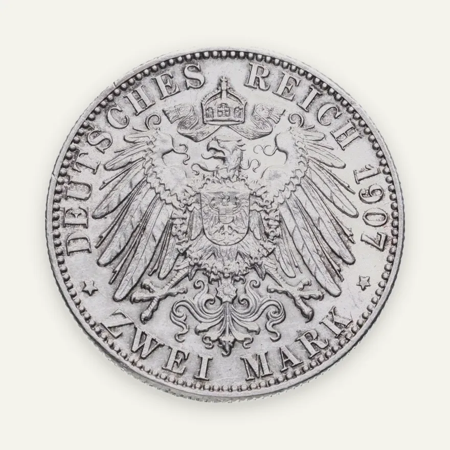 Германия (Империя) 2 марки (mark) 1907 G - Баден, реверс