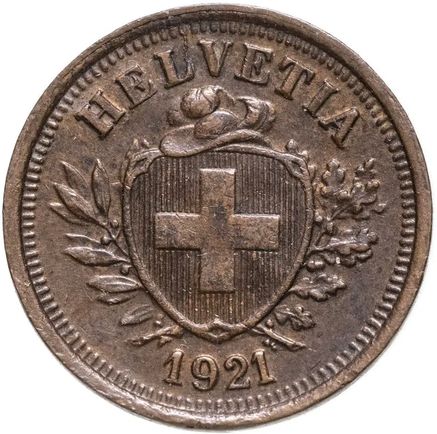 Швейцария 1 раппен (rappen) 1921