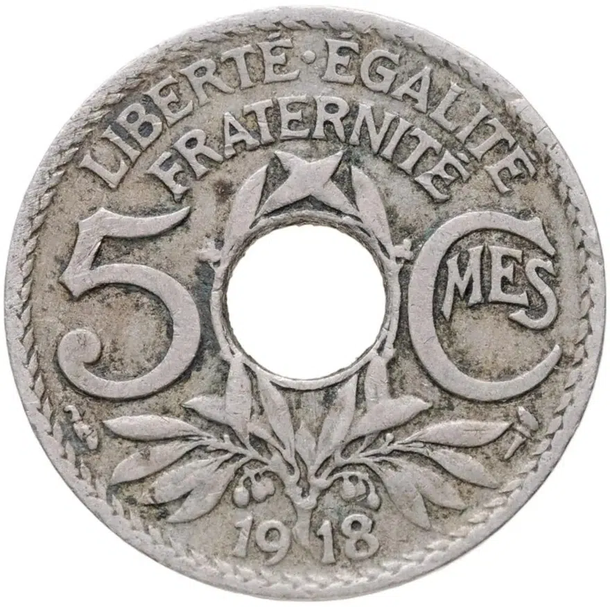Франция 5 сантимов (centimes) 1918, реверс