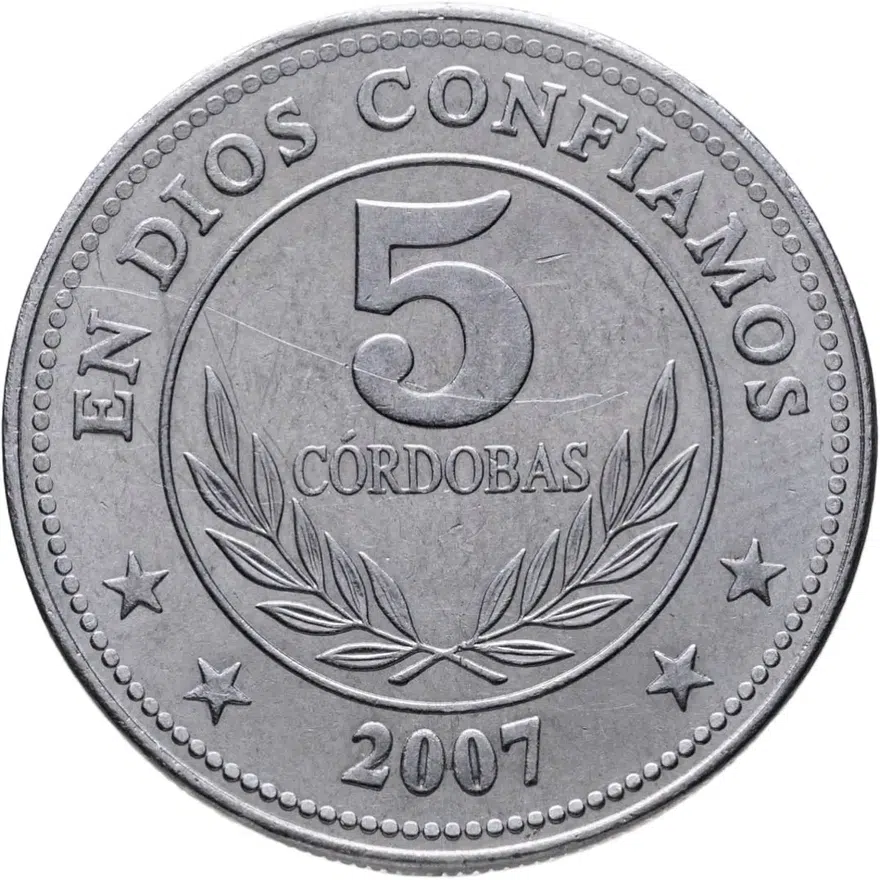 Никарагуа 5 кордоб (cordobas) 2007, реверс