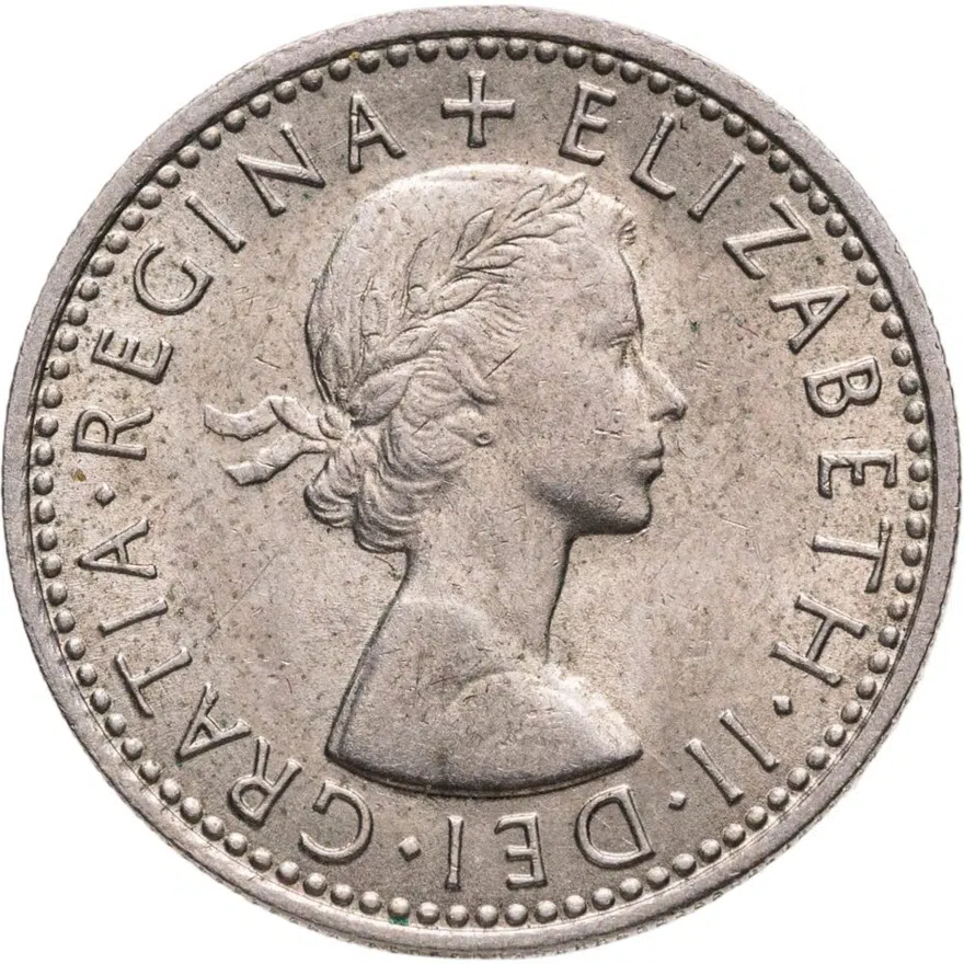 Великобритания 6 пенсов (pence) 1967, аверс