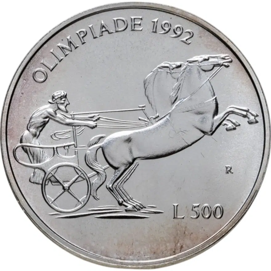 Сан-Марино 500 лир (lire) 1992  XXV летние Олимпийские Игры, Барселона 1992, аверс