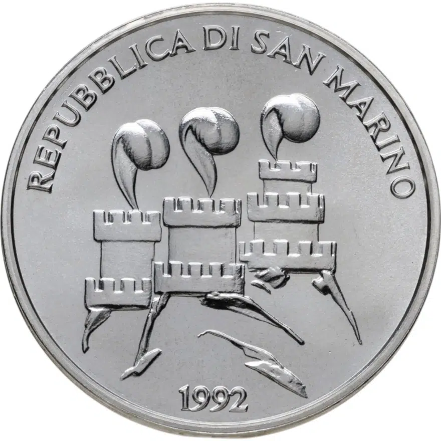 Сан-Марино 500 лир (lire) 1992  XXV летние Олимпийские Игры, Барселона 1992, реверс