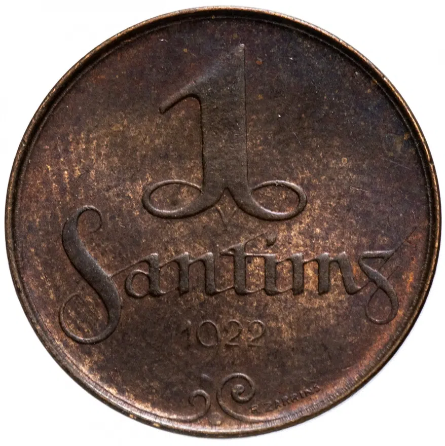 Латвия 1 сантим (santims) 1922