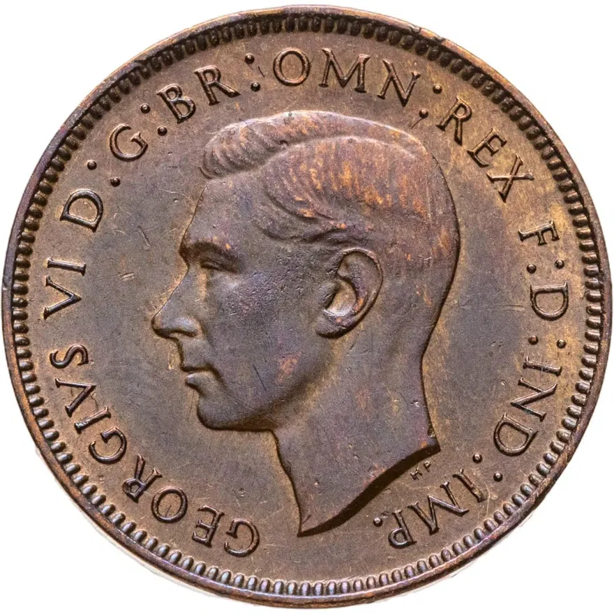 Великобритания 1 фартинг (farthing) 1946, аверс