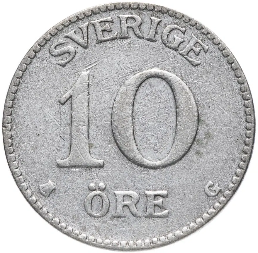 Швеция 10 эре (ore) 1935, аверс