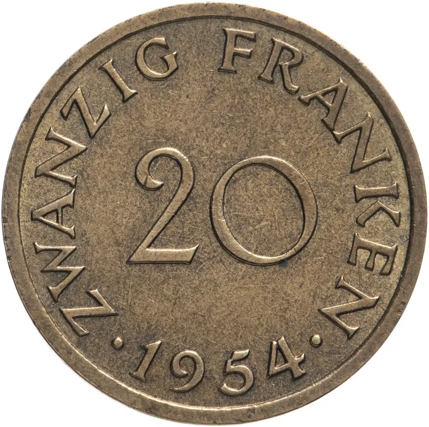 Саар 20 франков (francs) 1954