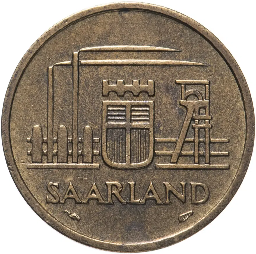 Саар 20 франков (francs) 1954, реверс