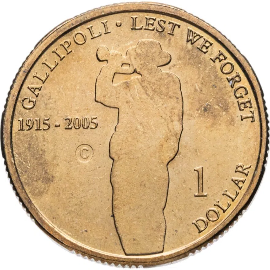 Австралия 1 доллар (dollar) 2005 C 90 лет Дарданелльской операции знак монетного двора: "C" - Канберра, аверс