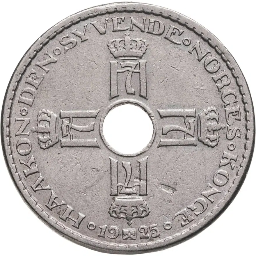 Норвегия 1 крона (crown) 1925, реверс