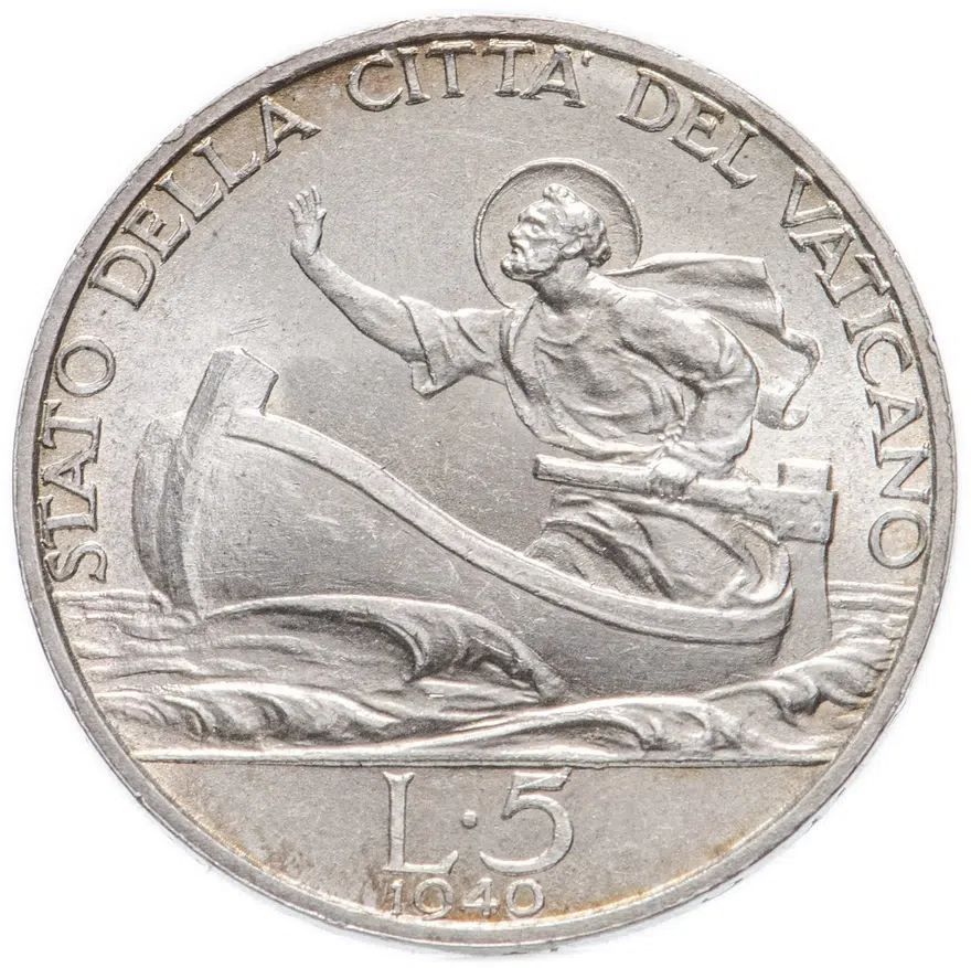 Ватикан 5 лир (lire) 1940