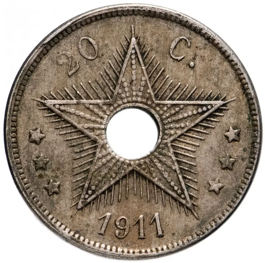 Бельгийское Конго 20 сантимов (centimes) 1911