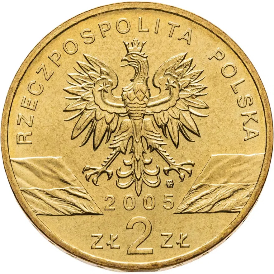 Польша 2 злотых (zlote) 2005  Всемирная природа - Филин, реверс