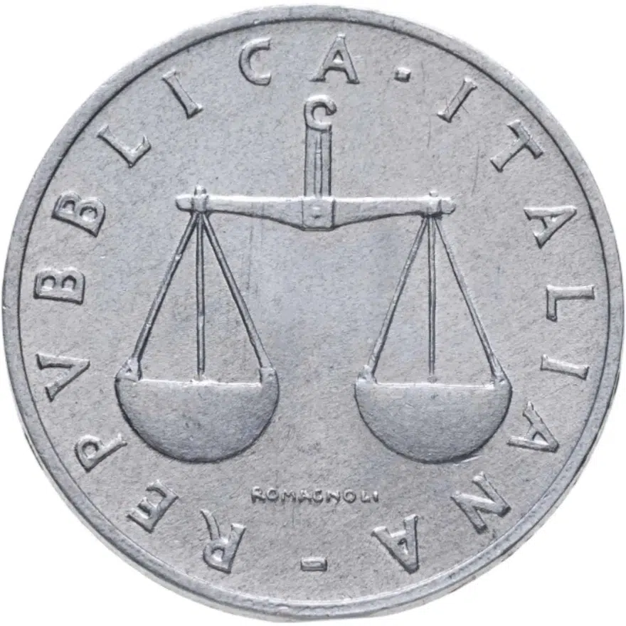 Италия 1 лира (lira) 1952, реверс