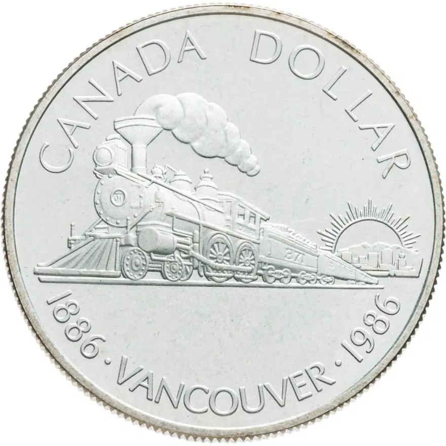 Канада 1 доллар (dollar) 1986  100 лет городу Ванкувер