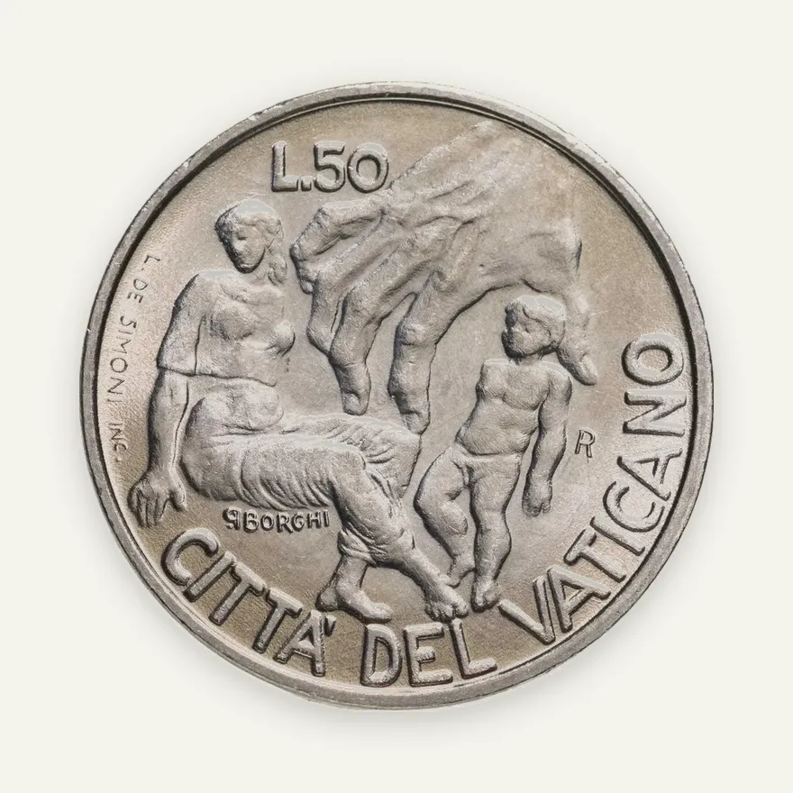 Ватикан 50 лир (lire) 1998, реверс