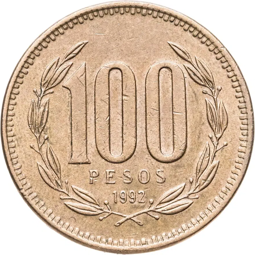 Чили 100 песо (pesos) 1992