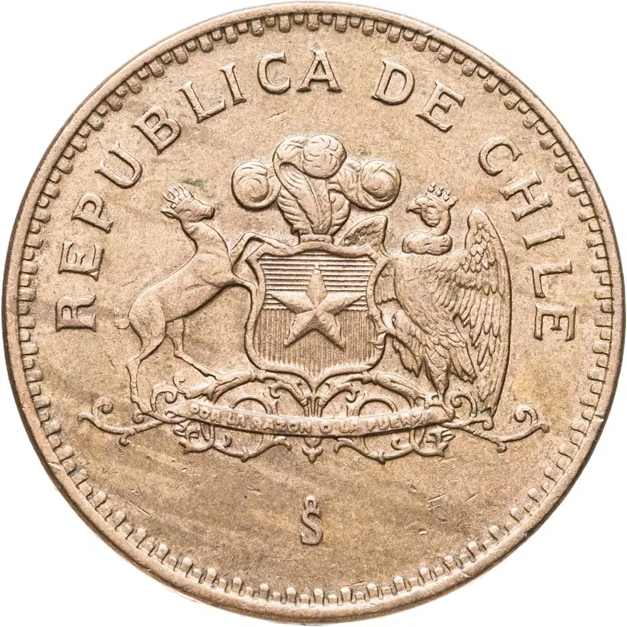 Чили 100 песо (pesos) 1992, реверс