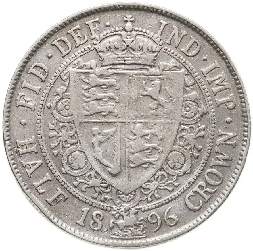 Великобритания 1/2 кроны (crown) 1896, реверс