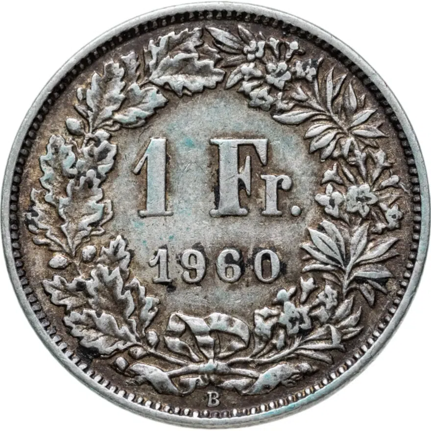 Швейцария 1 франк (franc) 1960