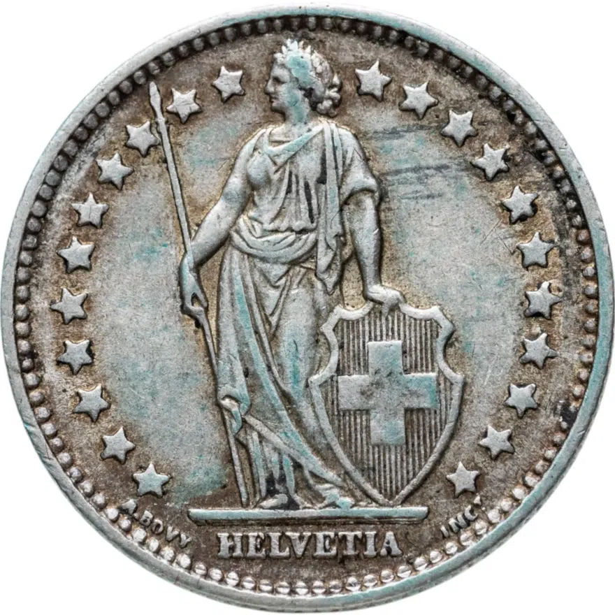 Швейцария 1 франк (franc) 1960, реверс