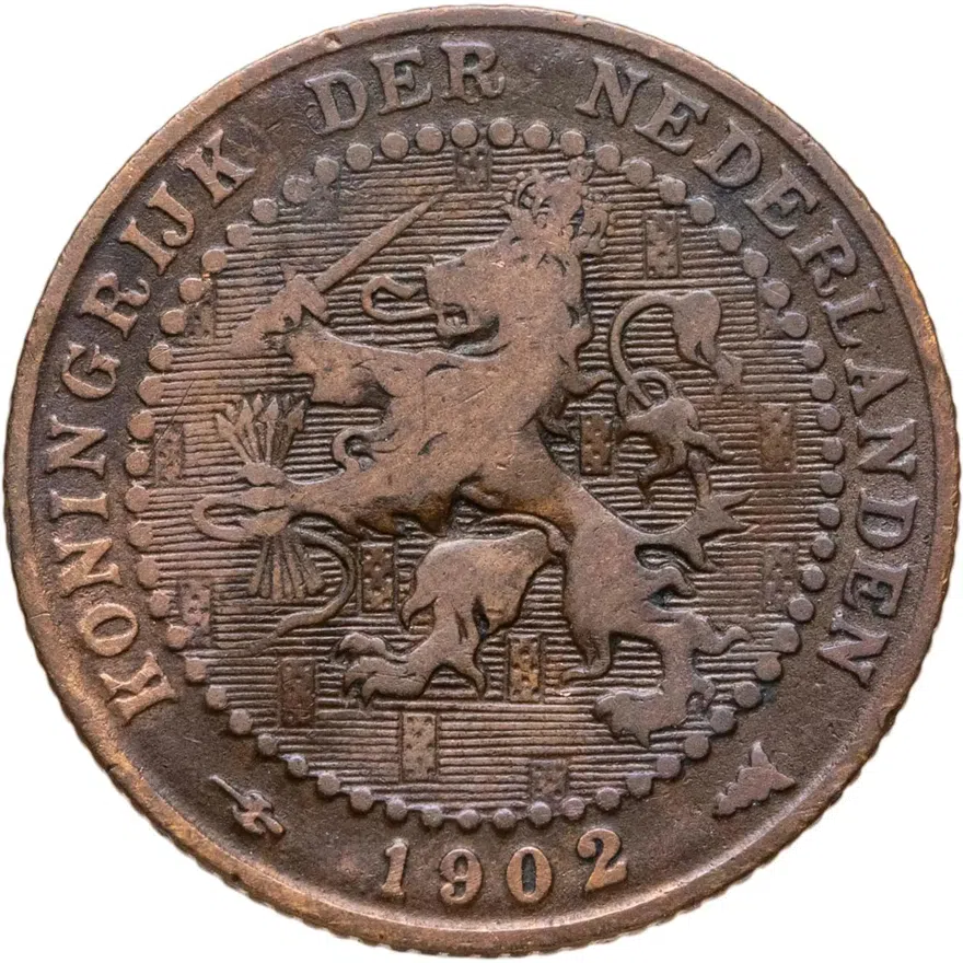 Нидерланды 1 цент (cent) 1902, реверс