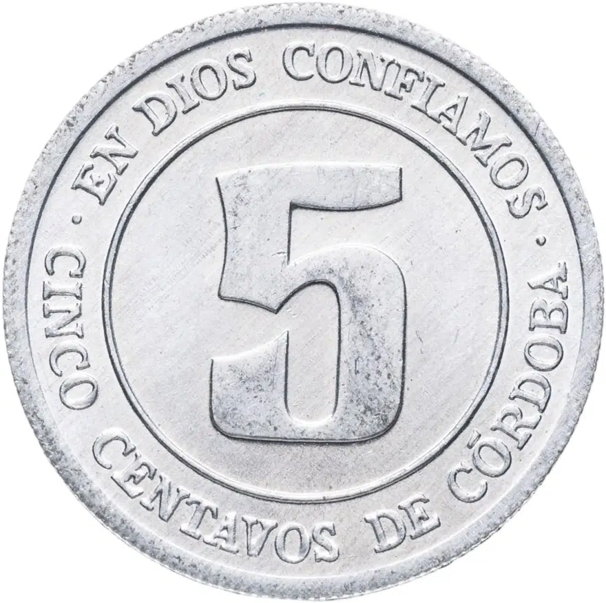 Никарагуа 5 сентаво (centavos) 1974, реверс